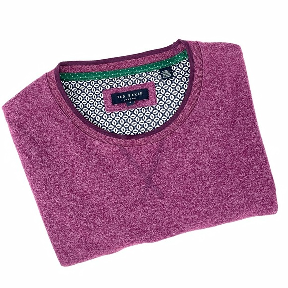 Ted Baker London Kapela Textured Crewneck Sweatshirt in Purple Size 5 XL - Picture 2 of 15